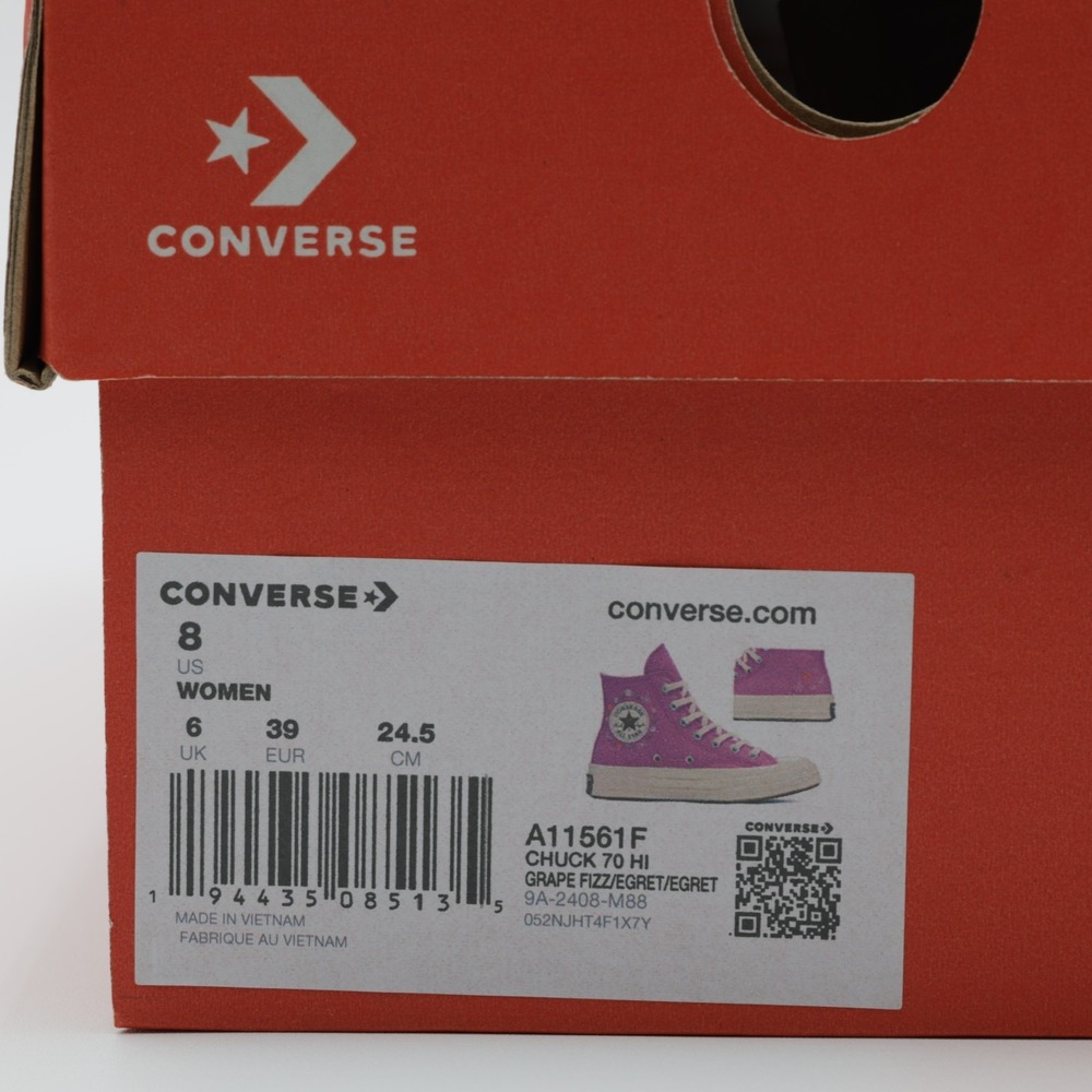 Converse Women's Chuck‎ 70 Floral Comfort Canvas High Shoes Purple Size 8 - Picture 11 of 11